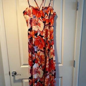 Lulu's Floral Maxi Dress - Red and Pink